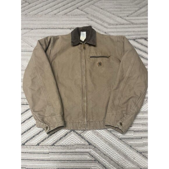 Vintage Carhartt J97SDL Detroit Sandstone Duck Jacket Mens L Saddle BlanketLined - Picture 1 of 6